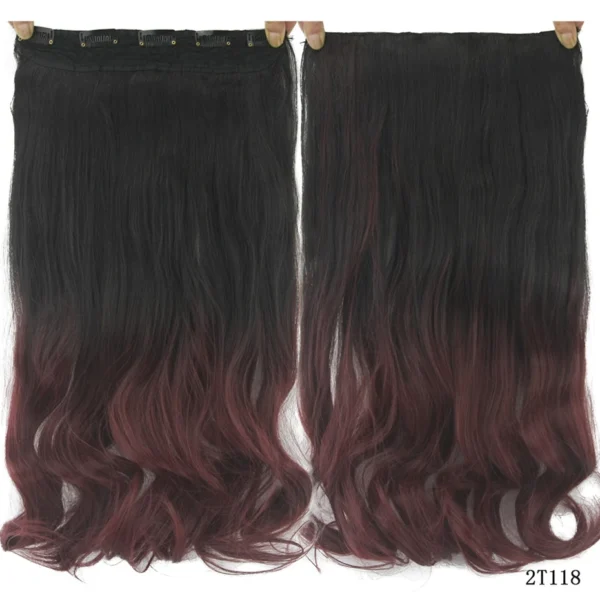 Grey Human Hair Wigs Long Black To Grey Ombre Clip In Extensions - Image 3