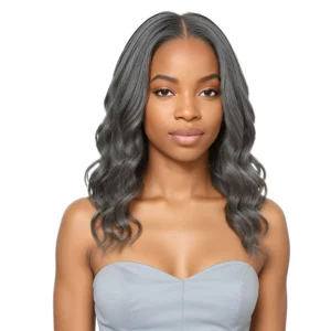 Grey Human Hair Wigs Loose Wave Glueless Short Bob Lace Closure Wig