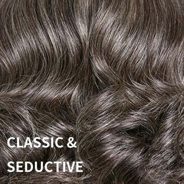 Grey human hair wigs, 5x5 lace front, loose wave bob - Image 3