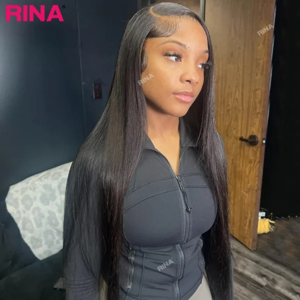Dark Brown Gray 13X6 Lace Frontal Wig Brazilian Pre Plucked Ombre - Image 4