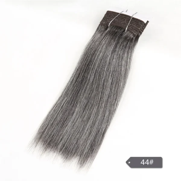 Grey human hair wigs, Brazilian yaki straight bundles in colors - Image 3