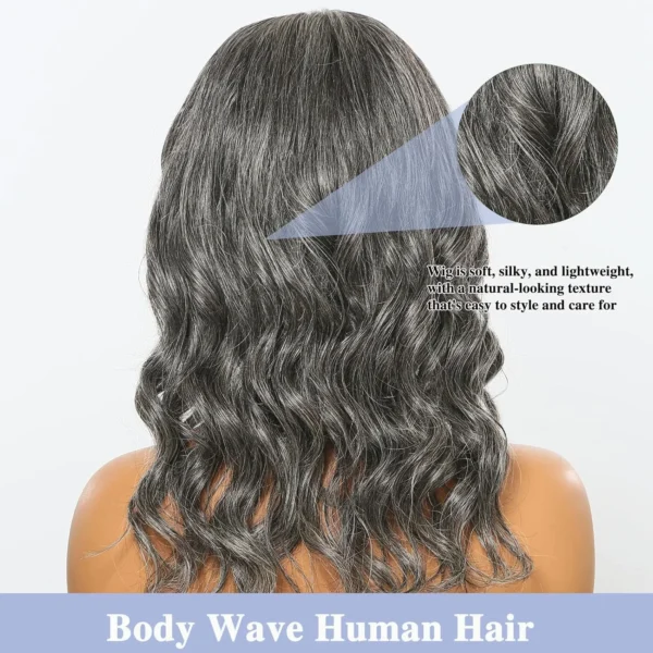 Grey Human Hair Wigs Loose Wave Glueless Short Bob Lace Closure Wig - Image 5