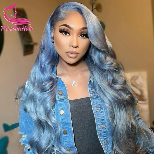 Grey Human Hair Wigs: 13*4 Lace Front Silver Grey Body Wave