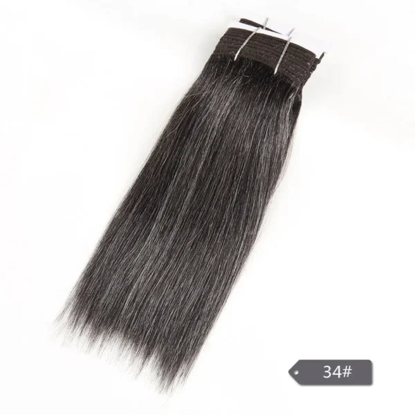 Grey human hair wigs, Brazilian yaki straight bundles in colors - Image 2