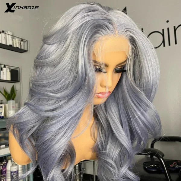 Grey Human Hair Wigs: 13x4 Lace Front, Silver Grey Human Hair Wig